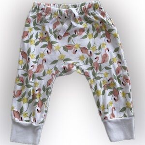 Sapling 100% organic cotton Pants 3-6 Months flamingos NWOT